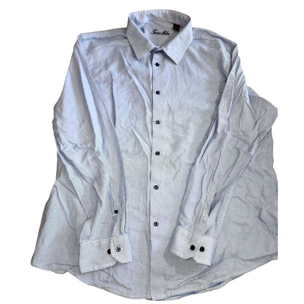 Tasso Elba Men's Dress Shirt 100% Cotton Blue Button Down XXL